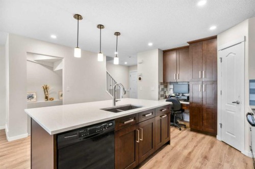 17 Cranford Place Se, Calgary, AB - Indoor Photo Showing Kitchen With Double Sink With Upgraded Kitchen