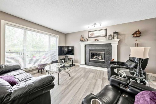 20 Sherwood Rise Nw, Calgary, AB - Indoor Photo Showing Living Room With Fireplace