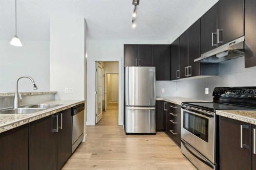 202-880 Centre Avenue Ne, Calgary, AB - Indoor Photo Showing Kitchen With Stainless Steel Kitchen With Double Sink With Upgraded Kitchen