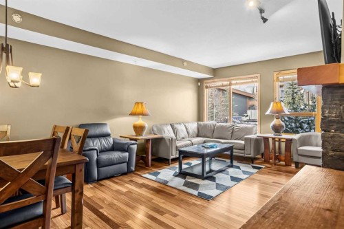112-379 Spring Creek Drive, Canmore, AB - Indoor Photo Showing Living Room