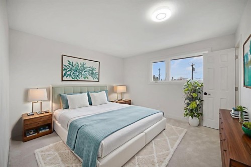 308 Doverview Crescent Se, Calgary, AB - Indoor Photo Showing Bedroom