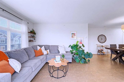 4408-155 Skyview Ranch Way Ne, Calgary, AB - Indoor Photo Showing Living Room