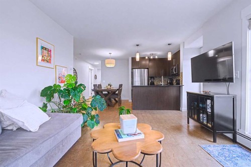 4408-155 Skyview Ranch Way Ne, Calgary, AB - Indoor Photo Showing Living Room