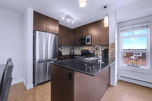 4408-155 Skyview Ranch Way Ne, Calgary, AB - Indoor Photo Showing Kitchen With Stainless Steel Kitchen With Upgraded Kitchen