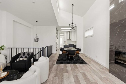 103 Haskayne Drive Nw, Calgary, AB - Indoor With Fireplace