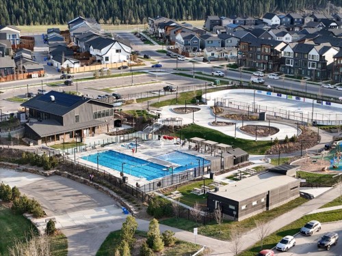 103 Haskayne Drive Nw, Calgary, AB - Outdoor With In Ground Pool With View