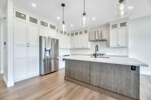 158 Speargrass Crescent, Carseland, AB - Indoor Photo Showing Kitchen With Upgraded Kitchen