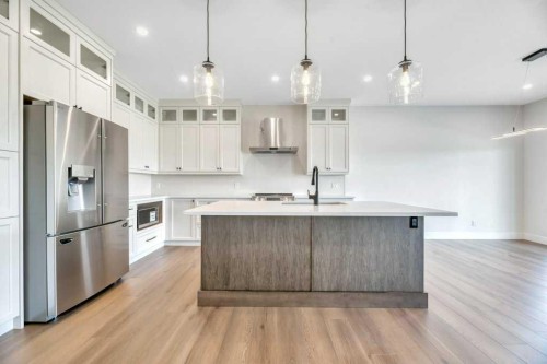 158 Speargrass Crescent, Carseland, AB - Indoor Photo Showing Kitchen With Upgraded Kitchen