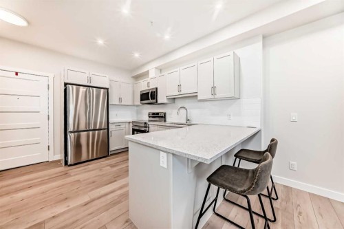 2209-2117 81 Street Sw, Calgary, AB - Indoor Photo Showing Kitchen With Stainless Steel Kitchen With Upgraded Kitchen