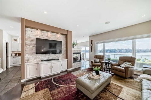 58 Chapala Crescent Se, Calgary, AB - Indoor Photo Showing Living Room With Fireplace
