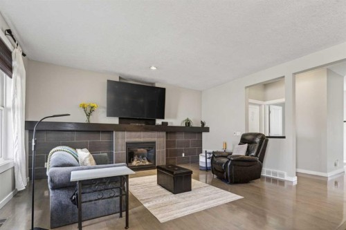 139 Elgin Terrace Se, Calgary, AB - Indoor Photo Showing Living Room With Fireplace