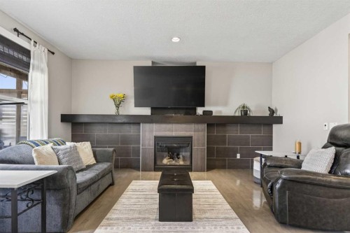 139 Elgin Terrace Se, Calgary, AB - Indoor Photo Showing Living Room With Fireplace