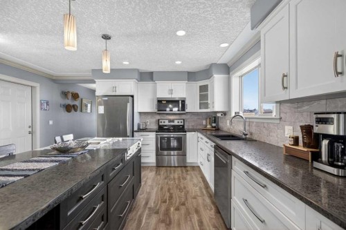 417 Frederick Avenue West, Standard, AB - Indoor Photo Showing Kitchen With Stainless Steel Kitchen With Double Sink With Upgraded Kitchen