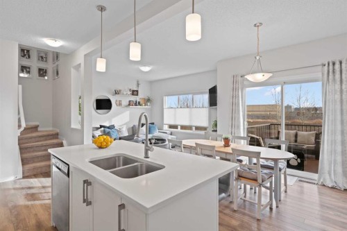 169 Buckskin Way, Cochrane, AB - Indoor Photo Showing Kitchen With Double Sink