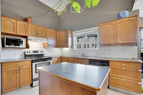 157 Riverview Park, Calgary, AB - Indoor Photo Showing Kitchen With Double Sink