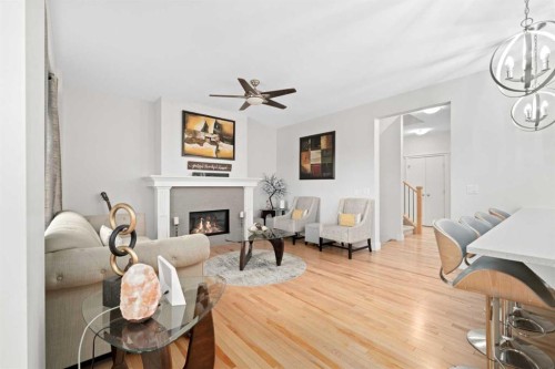 115 Mahogany Way Se, Calgary, AB - Indoor With Fireplace