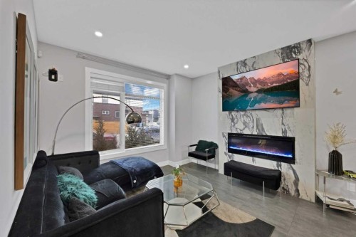 34 Cornerstone Road Ne, Calgary, AB - Indoor Photo Showing Living Room