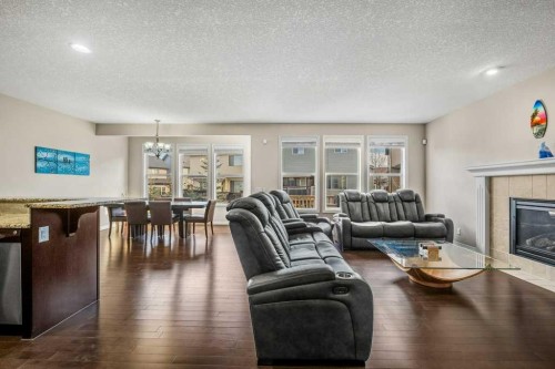 103 Panamount Common Nw, Calgary, AB - Indoor Photo Showing Living Room With Fireplace