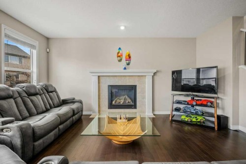 103 Panamount Common Nw, Calgary, AB - Indoor Photo Showing Living Room With Fireplace