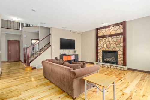 26 Mahogany Green Se, Calgary, AB - Indoor Photo Showing Living Room With Fireplace