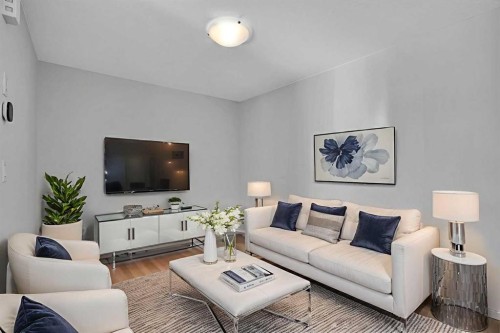 408 Windbury Link Sw, Airdrie, AB - Indoor Photo Showing Living Room