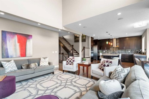 173 Sage Meadows Circle Nw, Calgary, AB - Indoor Photo Showing Living Room