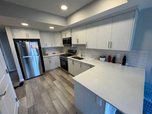 210 Lucas Close Nw, Calgary, AB - Indoor Photo Showing Kitchen With Double Sink