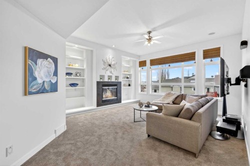 12069 Valley Ridge Drive Nw, Calgary, AB - Indoor Photo Showing Living Room With Fireplace