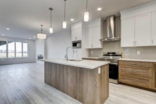 37 Setonvista Gate Se, Calgary, AB - Indoor Photo Showing Kitchen With Upgraded Kitchen