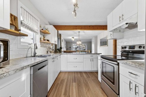 10 Deer Lane Bay Se, Calgary, AB - Indoor Photo Showing Kitchen With Stainless Steel Kitchen With Double Sink With Upgraded Kitchen
