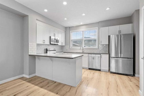 368 Redstone Drive Ne, Calgary, AB - Indoor Photo Showing Kitchen With Upgraded Kitchen