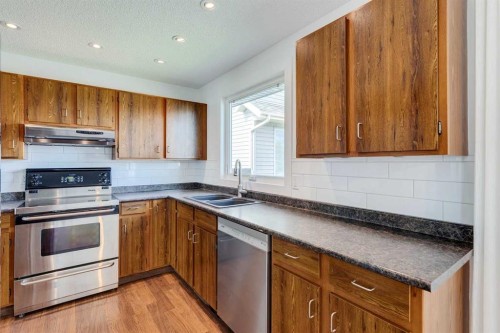 23 Erin Grove Court Se, Calgary, AB - Indoor Photo Showing Kitchen With Double Sink