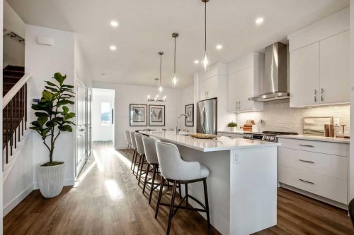 199 Annette Landing, Calgary, AB - Indoor Photo Showing Kitchen With Stainless Steel Kitchen With Upgraded Kitchen