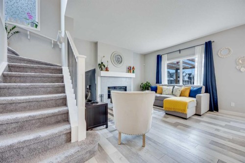 137 Amery Crest, Crossfield, AB - Indoor With Fireplace