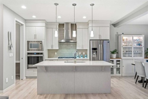43 Seton Rise Se, Calgary, AB - Indoor Photo Showing Kitchen With Stainless Steel Kitchen With Upgraded Kitchen