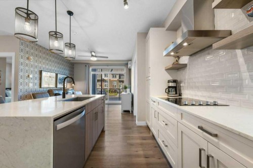 108-100 Auburn Meadows Common Se, Calgary, AB - Indoor Photo Showing Kitchen With Upgraded Kitchen