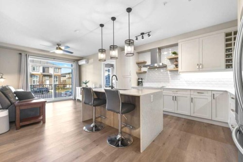 108-100 Auburn Meadows Common Se, Calgary, AB - Indoor Photo Showing Kitchen With Upgraded Kitchen