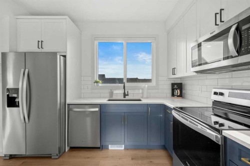 161 Lavender Manor Se, Calgary, AB - Indoor Photo Showing Kitchen With Upgraded Kitchen