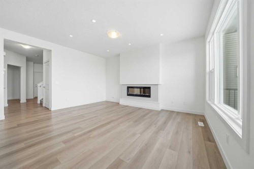 276 Belvedere Drive, Calgary, AB - Indoor Photo Showing Living Room With Fireplace