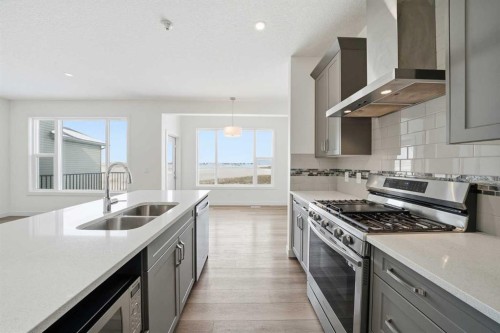 276 Belvedere Drive, Calgary, AB - Indoor Photo Showing Kitchen With Stainless Steel Kitchen With Double Sink With Upgraded Kitchen