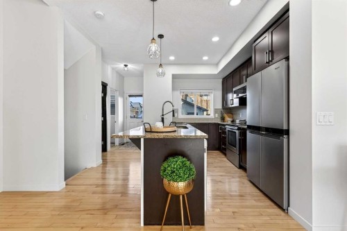 345 Mahogany Boulevard Se, Calgary, AB - Indoor Photo Showing Kitchen With Stainless Steel Kitchen With Upgraded Kitchen