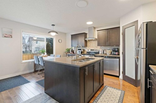 328 Douglas Glen Heath Se, Calgary, AB - Indoor Photo Showing Kitchen With Stainless Steel Kitchen With Double Sink With Upgraded Kitchen