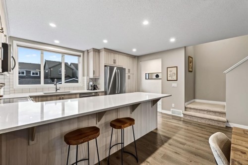 295 Masters Row Se, Calgary, AB - Indoor Photo Showing Kitchen With Upgraded Kitchen