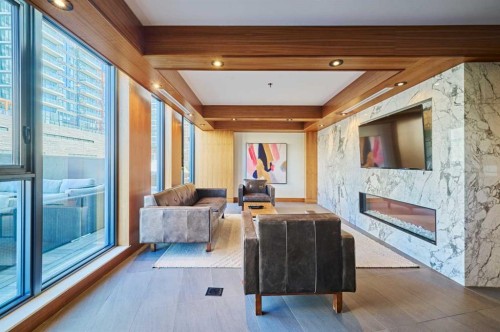 2408-1010 6 Street Sw, Calgary, AB - Indoor With Fireplace