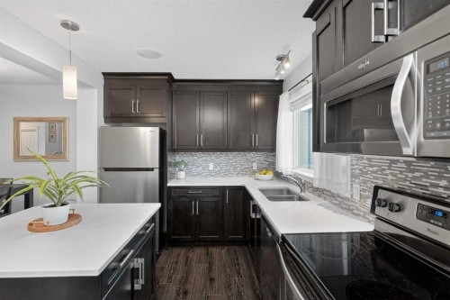 61 Auburn Meadows View Se, Calgary, AB - Indoor Photo Showing Kitchen With Stainless Steel Kitchen With Double Sink With Upgraded Kitchen