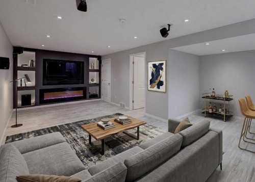 16 Fireside Way, Cochrane, AB - Indoor Photo Showing Living Room