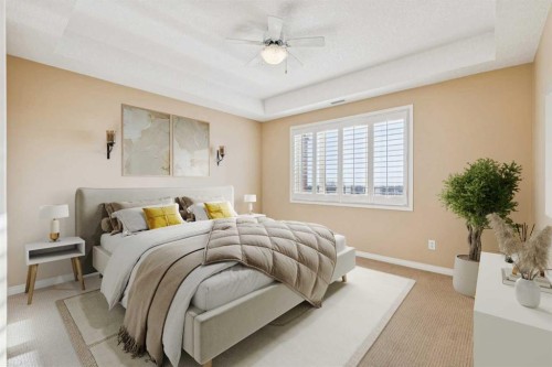 417-15 Everstone Drive Sw, Calgary, AB - Indoor Photo Showing Bedroom