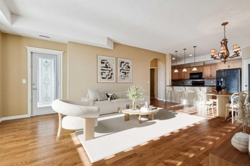 417-15 Everstone Drive Sw, Calgary, AB - Indoor Photo Showing Living Room