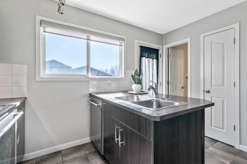 6 Autumn Green Se, Calgary, AB - Indoor Photo Showing Kitchen With Double Sink