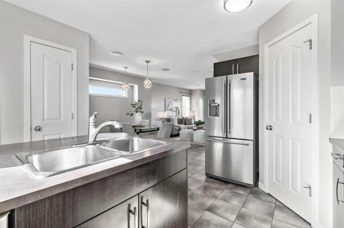 6 Autumn Green Se, Calgary, AB - Indoor Photo Showing Kitchen With Double Sink
